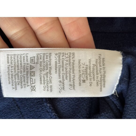 J. Crew Factory 90s Y2K Cropped Jogger Pants Midnight Blue Velour Women's XL - Picture 8 of 9